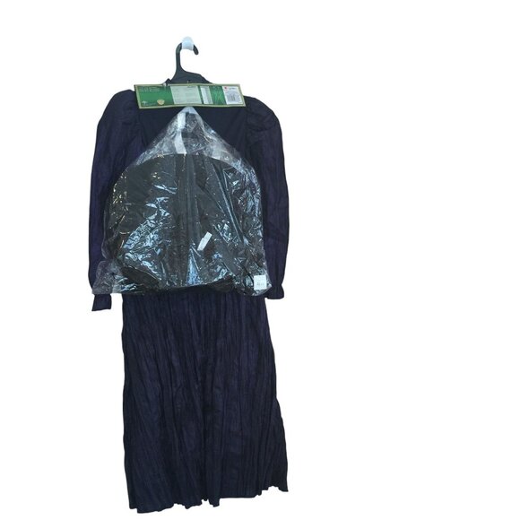 WICKED ELPHABA Deluxe Child Costume Medium 7-8 Dress Cape Hat Dark Purple - Picture 4 of 5